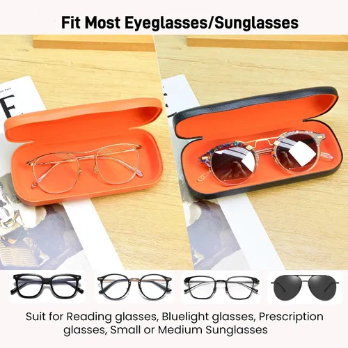Vista 4 de Estuche para lentes de 2 piezas, funda rígida para gafas para mujeres y hombres