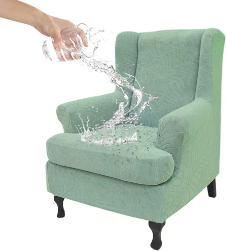 Vista 36 de Eco-Ancheng Funda para silla Wingback, 2 piezas, respaldo de ala, fundas de elastano para sillón con respaldo de ala, fundas para sillón con parte