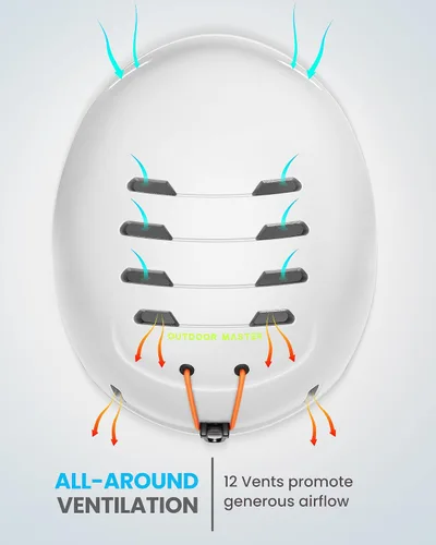 Vista 3 de OutdoorMaster Casco de Snowboard para Niños y Niñas - Carcasa de PC Duradera, Espuma EPS y 12 Rejillas de Ventilación, Ajuste con Dial Ajustable