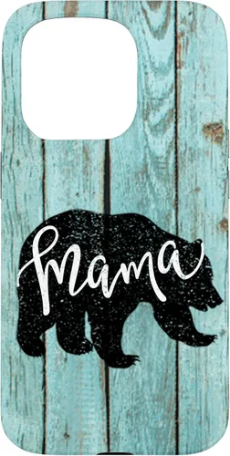 Vista 14 de Turquoise Woodgrain Rustic Farmhouse Shiplap Wood Mama Bear Case for iPhone 17