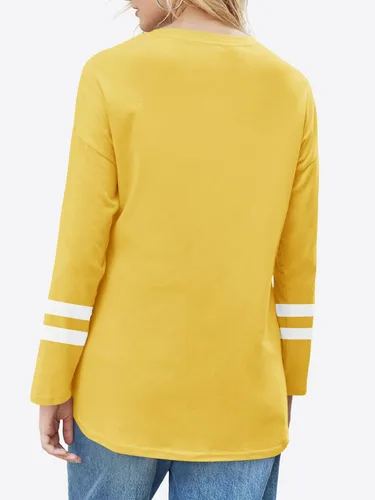 Vista 112 de Fisoew Camisetas de manga larga para mujer, holgadas, casuales, con cuello redondo, blusa suave