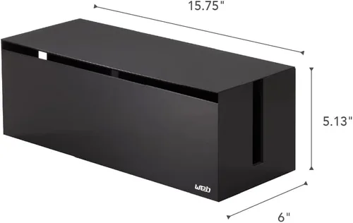 Vista 7 de YAMAZAKI Home Cable Box-Outlet Cable Organizador de almacenamiento, protector de cubierta