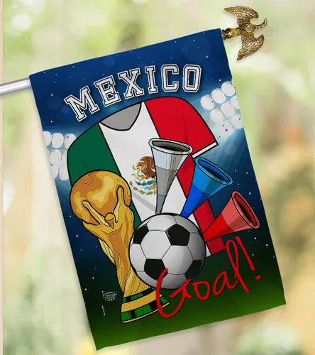 Vista 10 de HS192101-BO-02 - Bandera de la Copa del Mundo de México (28" x 40" con mástil de bandera), multicolor