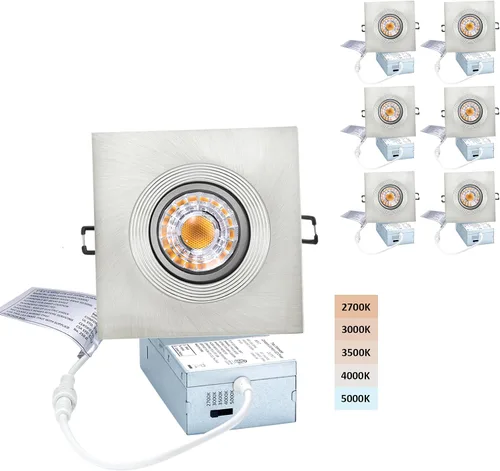Vista 7 de POPANU Paquete de 6 luces empotrables LED cardán de 3 pulgadas, downlight Negro