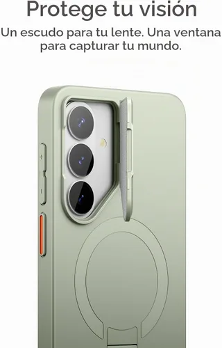 Vista 5 de SURITCH Funda para teléfono Samsung Galaxy S26 Plus, cubierta protectora magnética con cubierta de cámara y soporte de metal ajustable para Galaxy