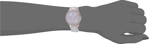 Vista 4 de Accutime XOXO XO5528 Reloj de pulsera transparente con diamantes de imitación en caja de oro rosa para mujer