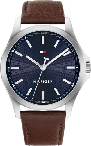 Vista 9 de Tommy Hilfiger Men's 3-Hand Quartz Watch – 42mm Case, Leather Strap, 3 ATM Water Resistant, Modern Everyday Timepiece, Gift for Him