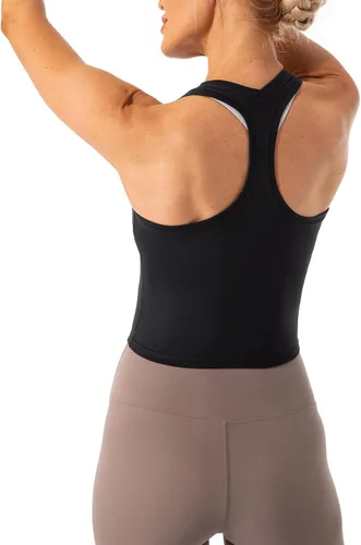 Vista 4 de Ukaste Camiseta sin mangas de entrenamiento para mujer, con espalda cruzada, sin mangas, para yoga, correr