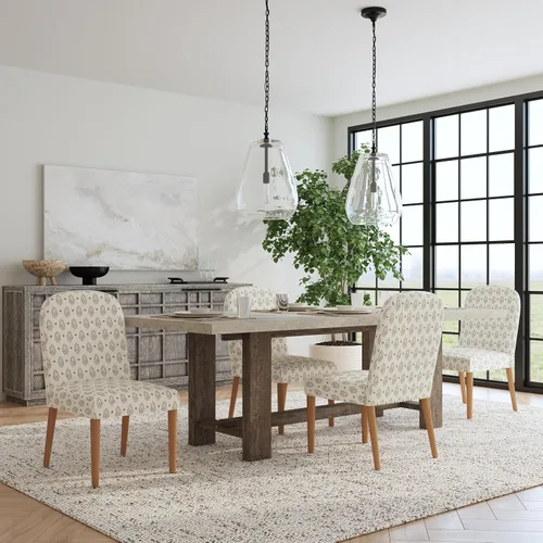 Vista 2 de HomePop Classic Parsons Silla de comedor, medallón de cachemira salvia (paquete individual)