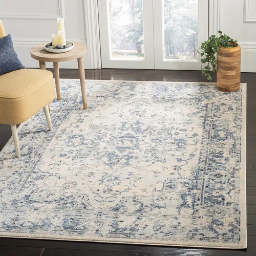 Vista 16 de SAFAVIEH - Alfombra decorativa de la colección Charleston, 2 pies x 4 pies, marfil y azul marino, diseño tradicional, ideal para áreas de alto