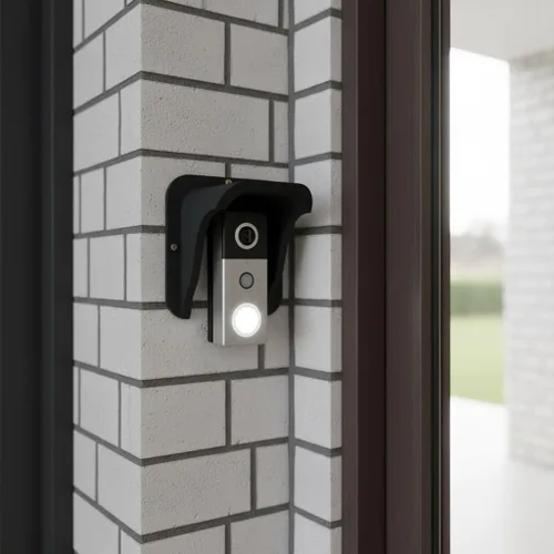 Vista 5 de Protector universal para timbre de puerta con video, protector contra la intemperie contra el sol y la lluvia con diseño antirreflejo, compatible