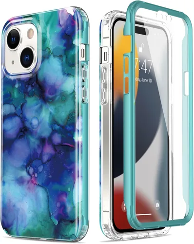 Vista 20 de Esdot Funda para iPhone 15 Pro con protector de pantalla integrado, funda duradera con diseños de moda para mujeres y niñas, elegante funda Piedra