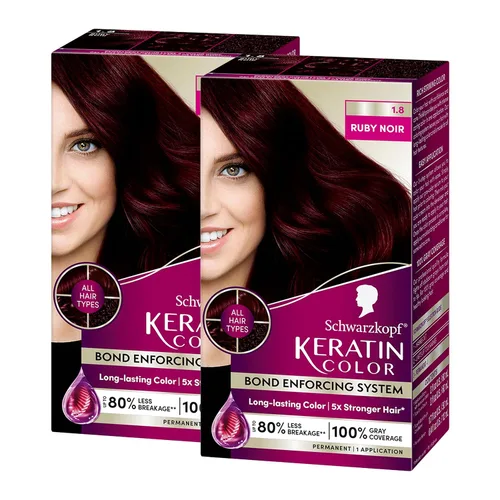 Vista 10 de Schwarzkopf Keratin - Tinte permanente para el cabello, castaño castaño medio 7.7, color de calidad profesional para hasta el 100 % de cobertura