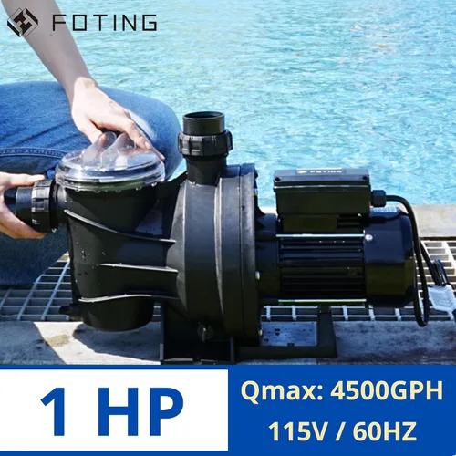 Vista 3 de FOTING Bomba de piscina interior/sobre el suelo, autorecortable de 4500 GPH (velocidad única, 1HP, 115V)