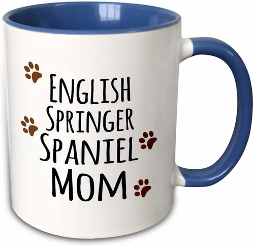 Vista 8 de 3dRose English Springer Spaniel Dog Mom - Taza de 11 onzas, color negro