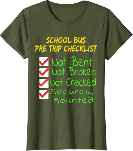Vista 56 de Camiseta de camionero para conductor de autobús escolar CDL, Negro, S