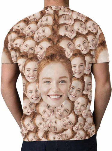 Vista 3 de Camiseta personalizada con caras para hombres, camisetas divertidas personalizadas para novio, camiseta personalizada, gran regalo
