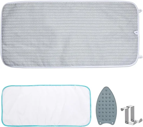 Vista 26 de Seiritex Funda para tabla de planchar de 12 x 32 pulgadas, se adapta a la tabla de planchar reflectante al calor, acolchado grueso con bordes