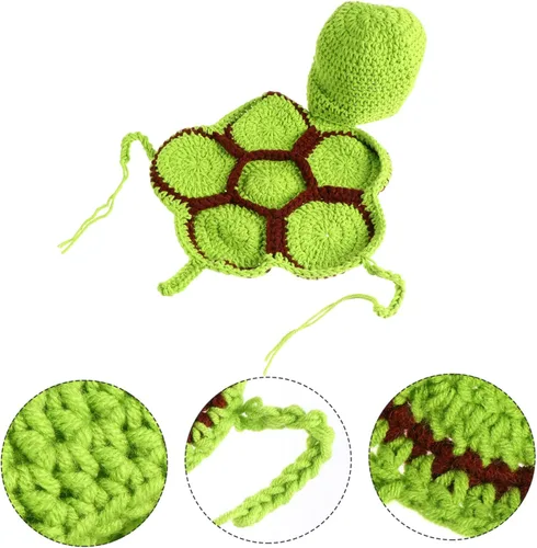 Vista 4 de HEASOME Conjunto de 1 conjunto de ropa de fotografía de tortuga Tejida recien nacido recién nacido ' trajes ropa infantil recién nacido Navidad