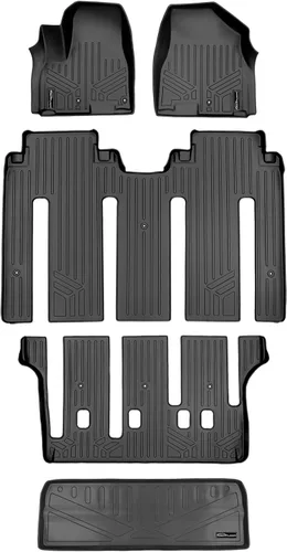 Vista 10 de SMARTLINER Juego de tapetes de piso de 2 filas para Kia Sedona 2015-2021