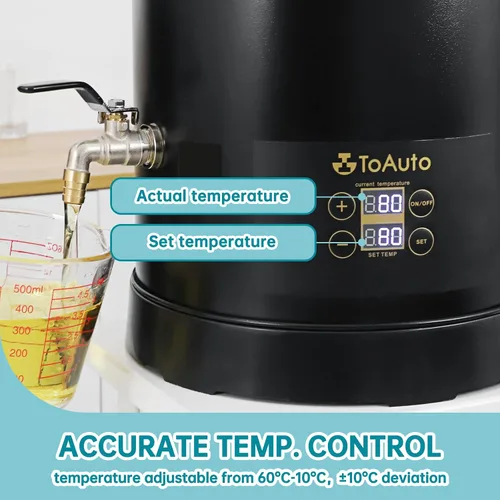 Vista 3 de TOAUTO 20 libras derretidor de cera digital para hacer velas comercial olla de fusión de cera eléctrica con panel de control de temperatura preciso