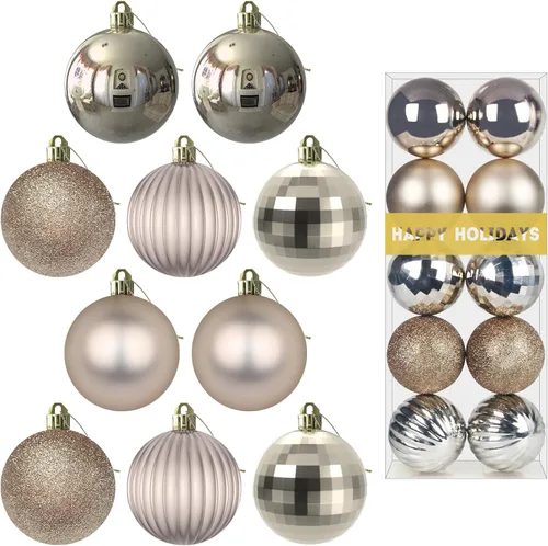 Vista 136 de Esferas pequeñas de bronce de 1.6 pulgadas para decoración del árbol de Navidad, adornos inastillables para cumpleaños, Halloween, vacaciones, boda