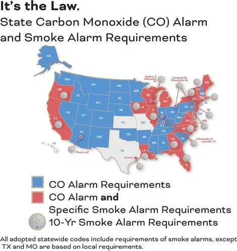Vista 12 de Kidde Detector de humo y monóxido de carbono cableado, batería de reserva AA, alertas de voz, interconectables, indicadores de luz de advertencia
