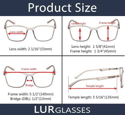 Vista 3 de Gafas de lectura paquete de 5 bisagras especiales para lectores, marco cuadrado