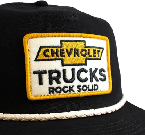 Vista 3 de American Needle Chevrolet Trucks Wyatt Gorra de béisbol ajustable Snapback Trucker (23014A-CHEVY-BLK)
