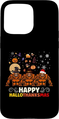 Vista 28 de iPhone 16 Halloween Thanksgiving Christmas Hallothanksmas Bigfoot Case