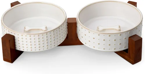 Vista 14 de MALACASA - Cuenco de comida de cerámica para perros, plato de agua para razas medianas, 4 tazas