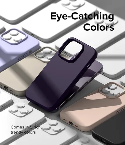 Vista 5 de Ringke Funda de silicona compatible con iPhone 14 Pro de 6.1 pulgadas, color morado oscuro
