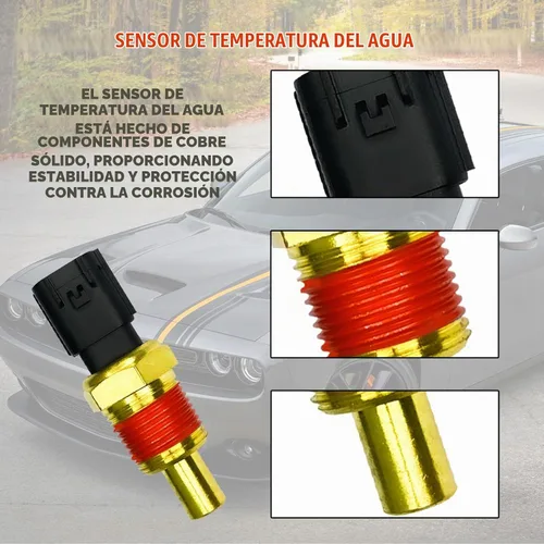 Vista 3 de Sensor de temperatura del refrigerante del motor, Sensor de termostato de temperatura del agua para automóvil Reemplazo OE# 5149077AB Compatible