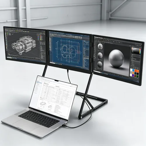 Vista 6 de Extensor de monitores portátiles triple FHD IPS 60Hz de 15.6