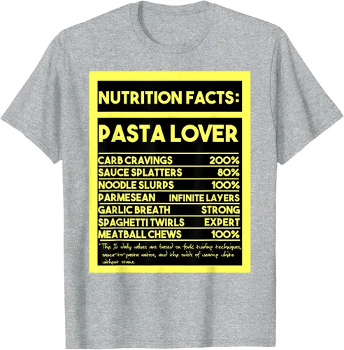 Vista 48 de Pasta Lover Nutrition Facts: The Ultimate Carb Connoisseur's T-Shirt Negro
