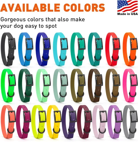 Vista 24 de Dogline Biothane - Collar impermeable para perro con hebilla de liberación rápida, resistente cincha de nailon recubierta con resistente y a prueba