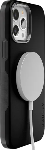 Vista 6 de Casely - Funda para iPhone 13 Pro Max Negro sobre negro Compatible con MagSafe Diseño protector audaz