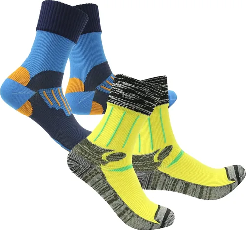 Vista 18 de RANDY SUN Calcetines impermeables, calcetines unisex para senderismo, vadeo, trail running, kayak, tipo crew