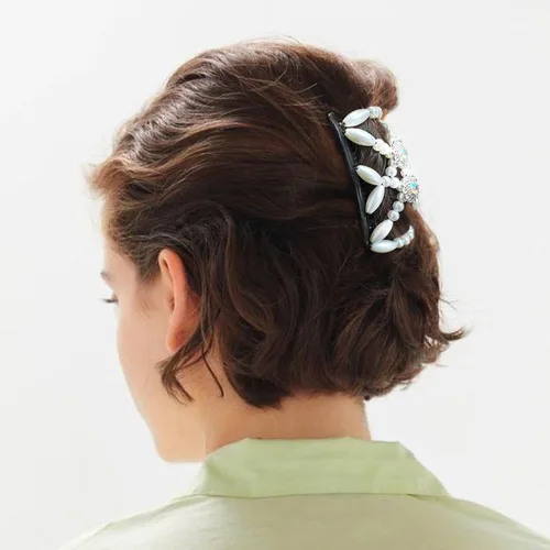 Vista 3 de Quacc 2 peines mágicos para el cabello, con cuentas elásticas, pinzas de doble cara, peine para el cabello para mujeres y niñas, accesorios