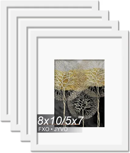 Vista 19 de Fxojyvo Marco de Fotos de 4x6, Muestra Foto de 3.5x5 con Paspartú o 4 x 6 Sin Paspartú, Liviano y de Alta Transparencia Marco de 4 por 6 para Pared