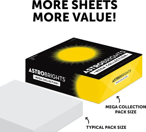 Vista 4 de Astrobrights Mega Collection, papel de colores, ultra azul, 625 hojas, 24 lb/89 gsm, 8.5 x 11 pulgadas, más hojas (91690) (paquete de 2)