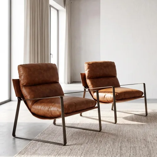 Vista 15 de Ya-Home Mid-Century - Silla decorativa, silla de lectura tapizada de Beige