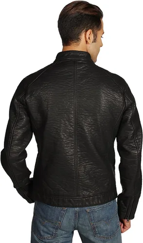 Vista 3 de ROGUE - Chaqueta Café Racer de piel sintética para hombre