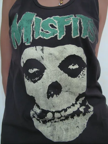 Vista 3 de blueskyshop BSK Misfits Skull Logo Tour Music Camiseta sin mangas de algodón para mujer