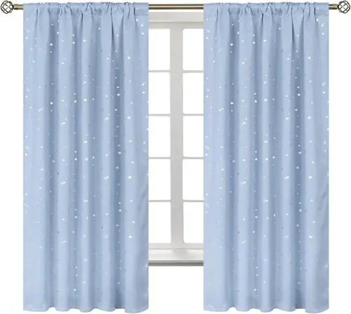 Vista 19 de BGment - Cortinas opacas para niños de 84 pulgadas de largo para dormitorio, cortinas con bolsillo para barra para oscurecer la habitación, cortinas