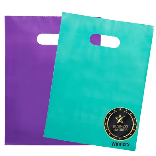 Vista 15 de Choice Marts 100 bolsas de plástico negras con asas – 12 x 15 pulgadas, bolsas de venta al por menor negras brillantes de 2 mil de grosor adecuadas