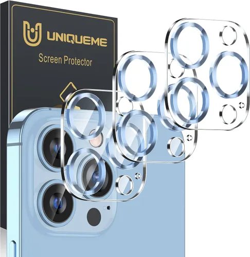 Vista 10 de UniqueMe para Paquete de 3 Protectores de Lente de Cámara para iPhone 15 Pro/iPhone 15 Pro Max, [Protección contra Caídas] [Compatible con Fundas]