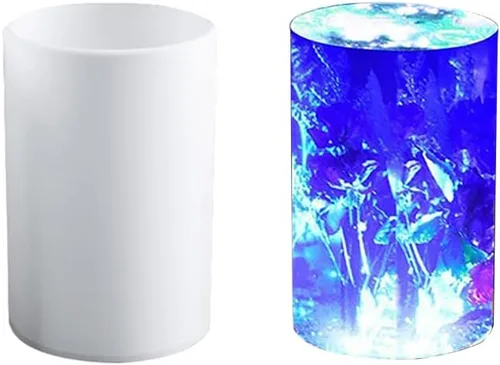 Vista 14 de Katutude Paquete de 5 moldes para velas cilíndricas, moldes de silicona 3D para velas perfumadas de bricolaje, jabón hecho a mano, cera
