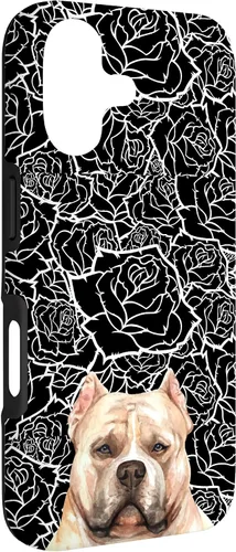 Vista 3 de American Bulldog Bully Dog Rose Flower Black White Pattern Case for iPhone 17