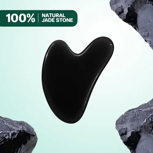 Vista 5 de Gua Sha - Herramienta facial de guasha, piedra de jade natural para terapia de acupuntura de spa, tratamiento de punto de activación, alivia